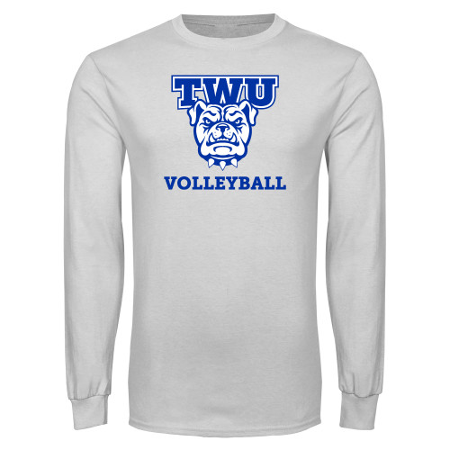  White Long Sleeve T Shirt - Volleyball
