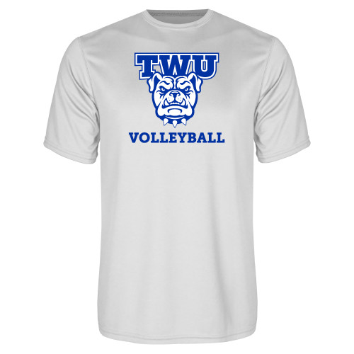  White Performance Tee - Volleyball