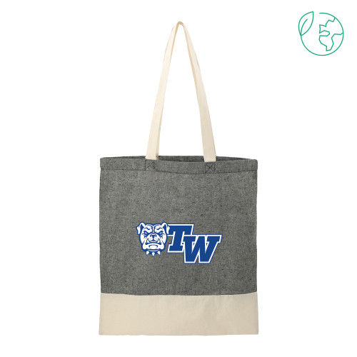  Split Recycled Black Cotton Twill Convention Tote - Official Logo