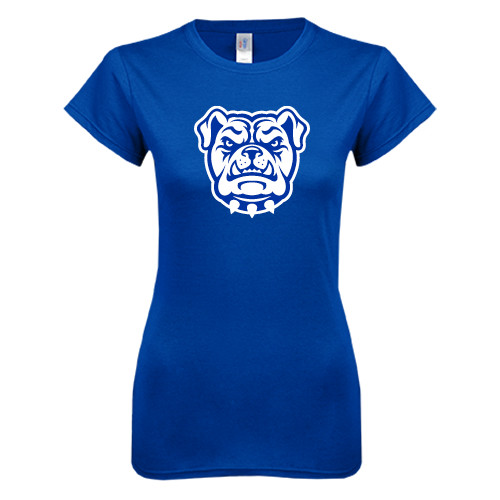  Next Level Womens Royal Boyfriend Tee - Bulldog Head