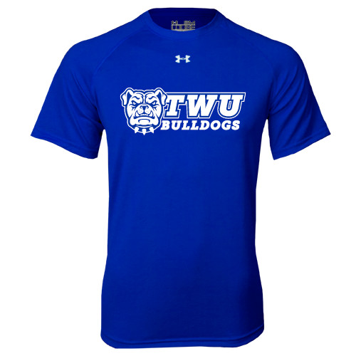  Under Armour Royal Tech Tee - TWU Bulldogs Stacked w/ Bulldog