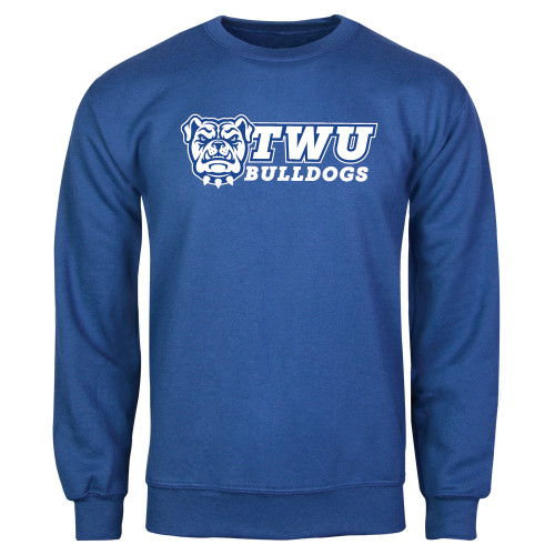 Royal Fleece Crew - TWU Bulldogs Stacked w/ Bulldog