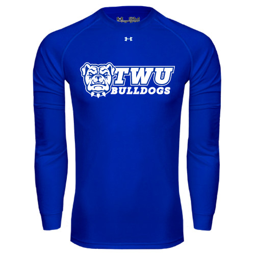  Under Armour Royal Long Sleeve Tech Tee - TWU Bulldogs Stacked w/ Bulldog