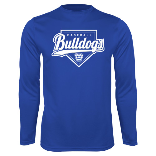  Royal Performance Long Sleeve Shirt - Bulldogs Baseball Script w/ Plate