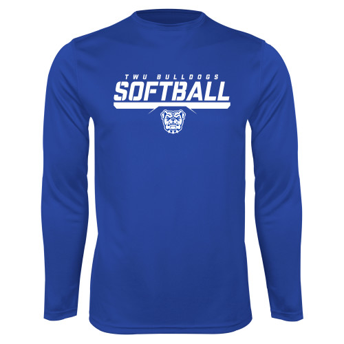  Royal Performance Long Sleeve Shirt - TWU Bulldogs Softball Stencil