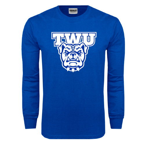  Royal Long Sleeve T Shirt - TWU w/ Bulldog Head