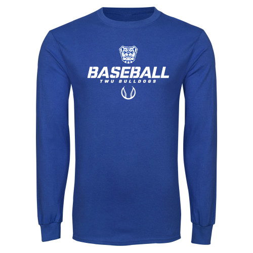  Royal Long Sleeve T Shirt - Baseball Stencil w/ Ball