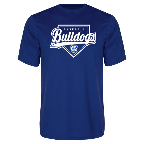  Royal Performance Tee - Bulldogs Baseball Script w/ Plate