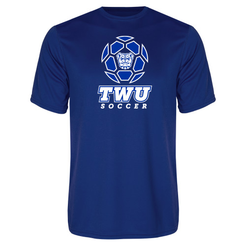  Royal Performance Tee - TWU Soccer w/ Geometric Ball
