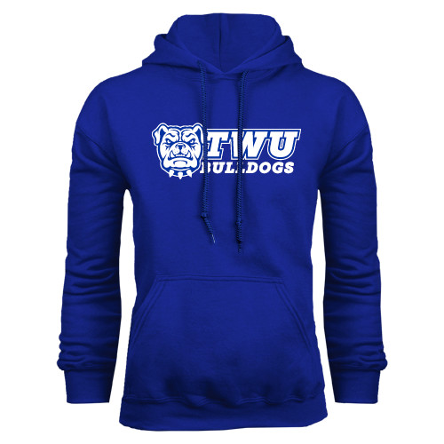  Royal Fleece Hoodie - TWU Bulldogs Stacked w/ Bulldog