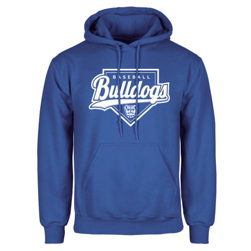  Royal Fleece Hoodie - Bulldogs Baseball Script w/ Plate