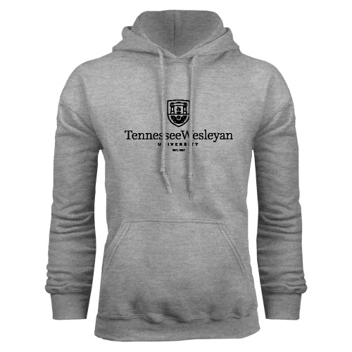  Grey Fleece Hoodie - University Logo Vertical