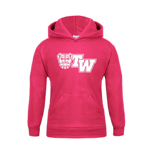  Youth Hot Pink Fleece Hoodie - Official Logo