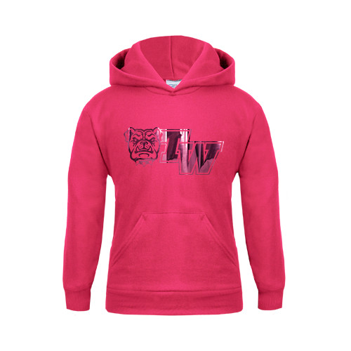  Youth Hot Pink Fleece Hoodie - Official Logo Foil