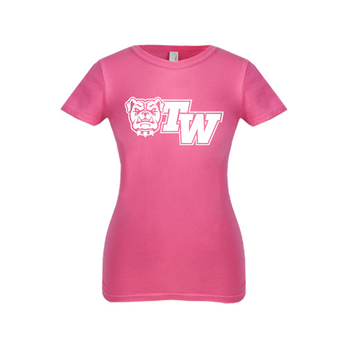  Next Level Girls Fuchsia Fashion Fit T Shirt - Official Logo