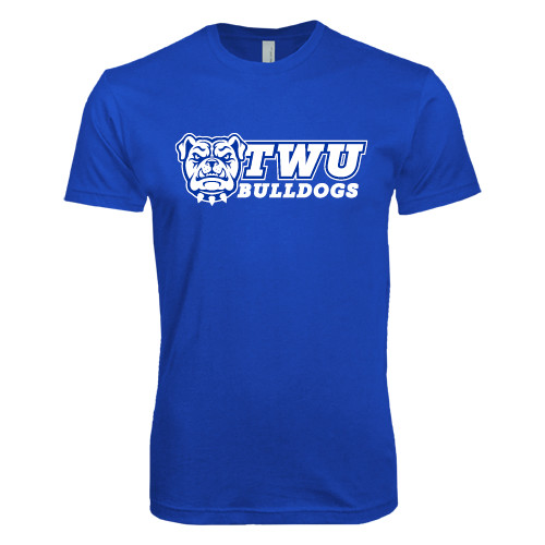  Next Level Royal SoftStyle T Shirt - TWU Bulldogs Stacked w/ Bulldog