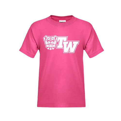  Youth Hot Pink T Shirt - Official Logo