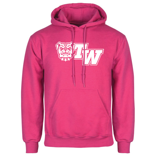  Womens Fuchsia Fleece Hoodie - Official Logo