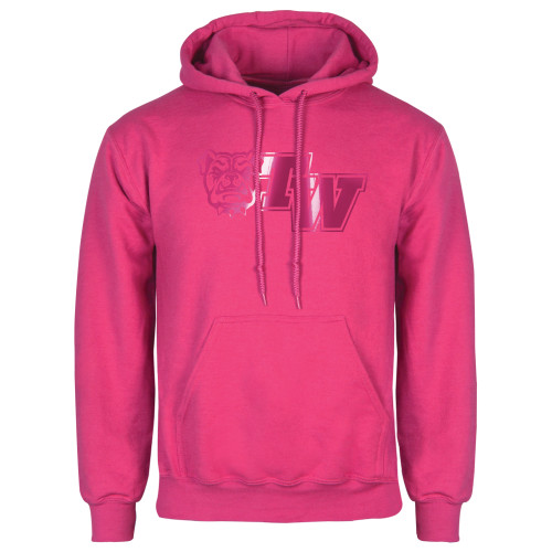  Womens Fuchsia Fleece Hoodie - Official Logo Foil