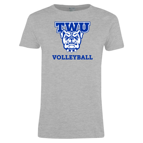  Womens Grey Short Sleeve Tee - Volleyball