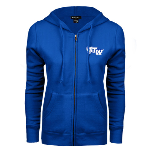  ENZA Womens Royal Fleece Full Zip Hoodie - Official Logo