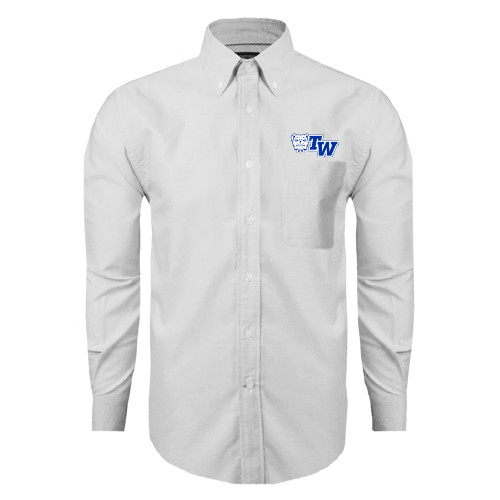  White Oxford Long Sleeve Shirt - Official Logo