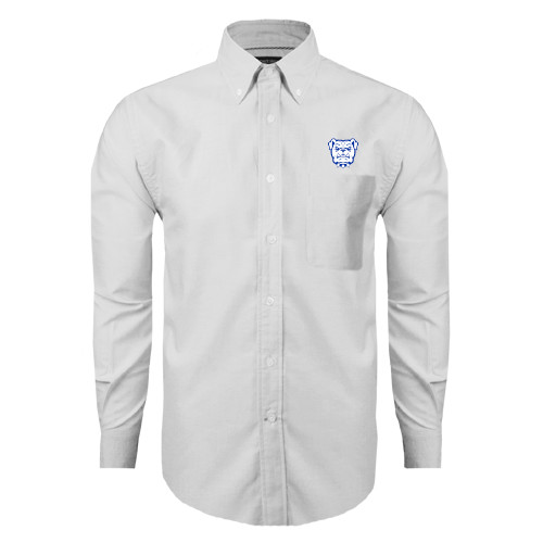  White Oxford Long Sleeve Shirt - Bulldog Head
