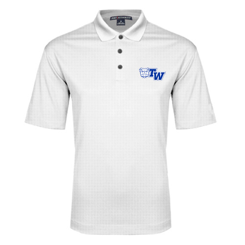  White Performance Fine Jacquard Polo - Official Logo