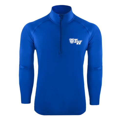  Sport Tek Royal Sport Wick Stretch 1/2 Zip Pullover - Official Logo
