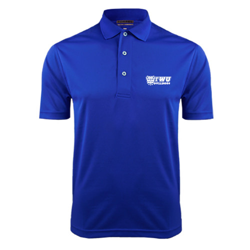  Royal Dry Mesh Polo - TWU Bulldogs Stacked w/ Bulldog