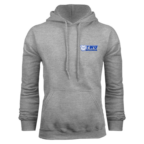  Grey Fleece Hoodie - TWU Bulldogs Stacked w/ Bulldog