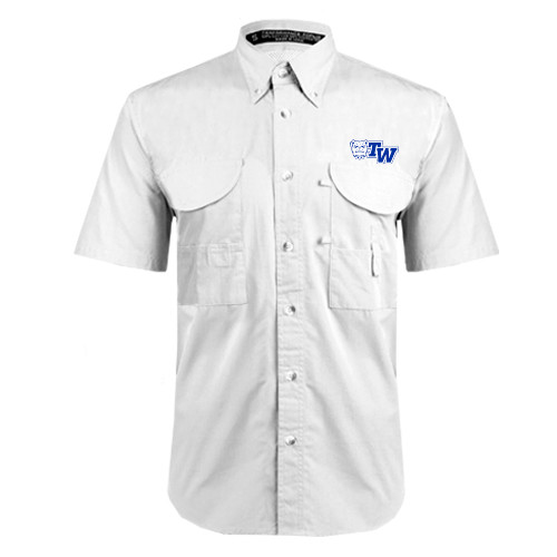  White Fishing Shirt Performance Short Sleeve - Official Logo