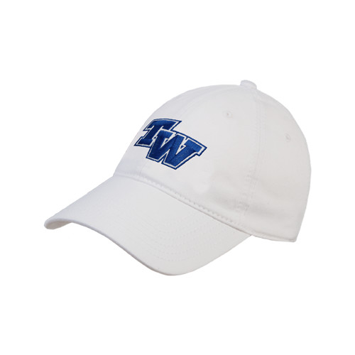  White Unstructured Adjustable Low Profile Hat - TW