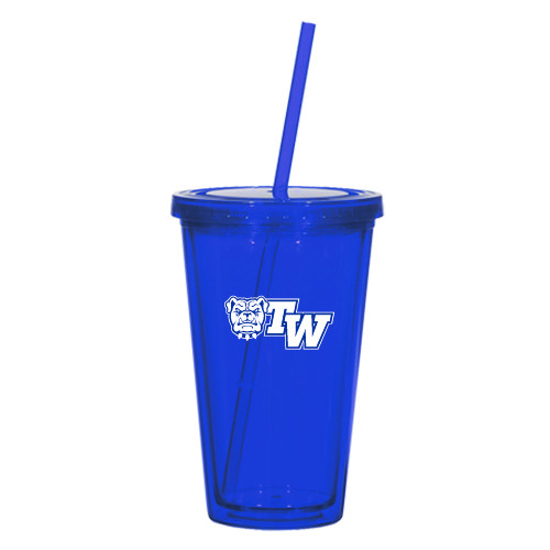  Madison Double Wall Blue Tumbler w/Straw 16oz - Official Logo