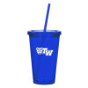 Thumbnail image for  Madison Double Wall Blue Tumbler w/Straw 16oz