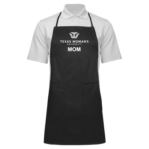  Full Length Black Apron - Mom Institutional Logo