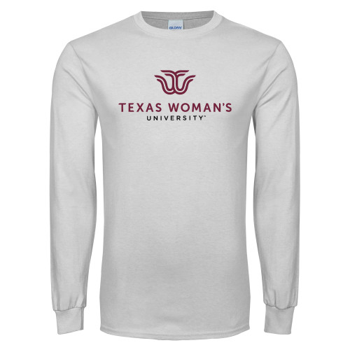  White Long Sleeve T Shirt - Institutional Logo