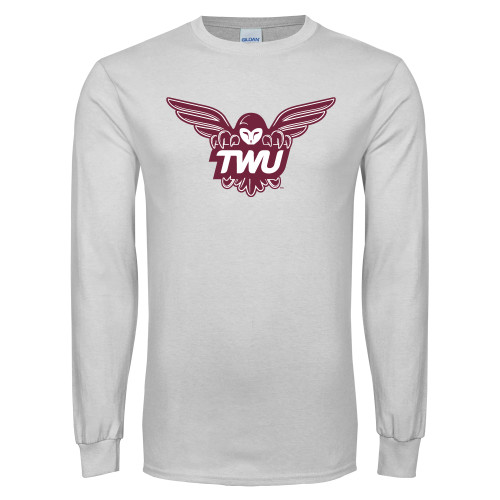  White Long Sleeve T Shirt - Owl TWU