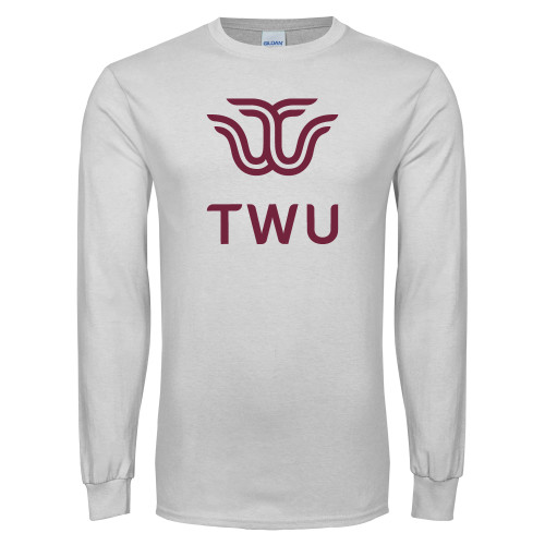  White Long Sleeve T Shirt - Institutional TWU
