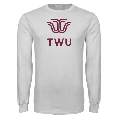  White Long Sleeve T Shirt - Institutional TWU