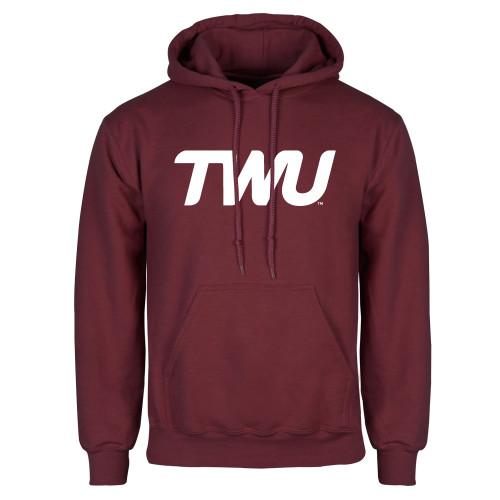  Maroon Fleece Hoodie - TWU Typeface