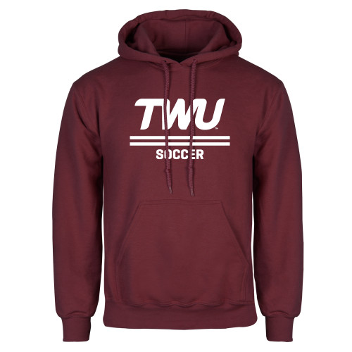  Maroon Fleece Hoodie - Soccer TWU Typeface