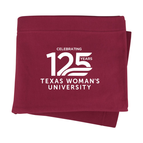  Maroon Sweatshirt Blanket - TWU Celebrating 125 Years Stacked