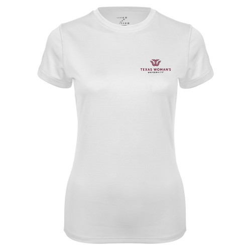  Womens White Performance Tee - Institutional Logo
