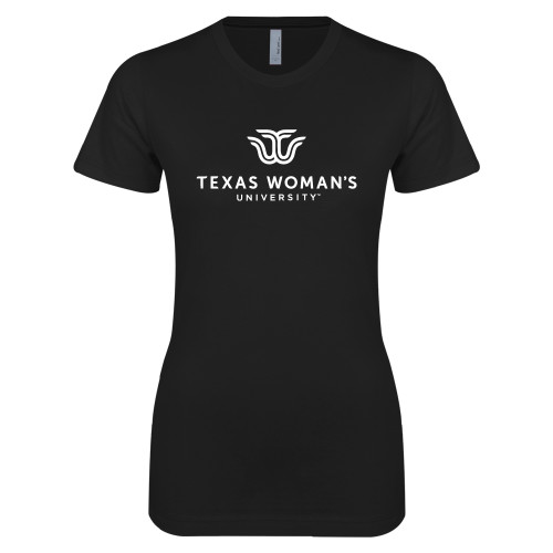  Next Level Womens Black Boyfriend Tee - Institutional Logo