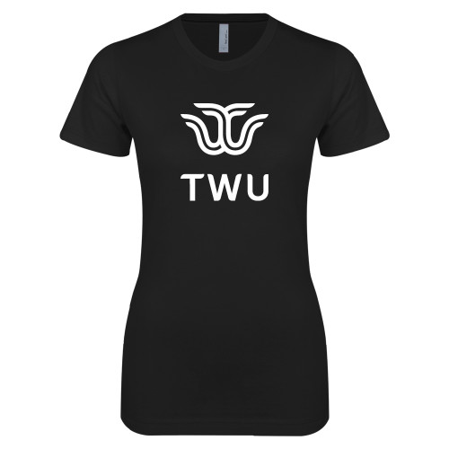  Next Level Womens Black Boyfriend Tee - Institutional TWU