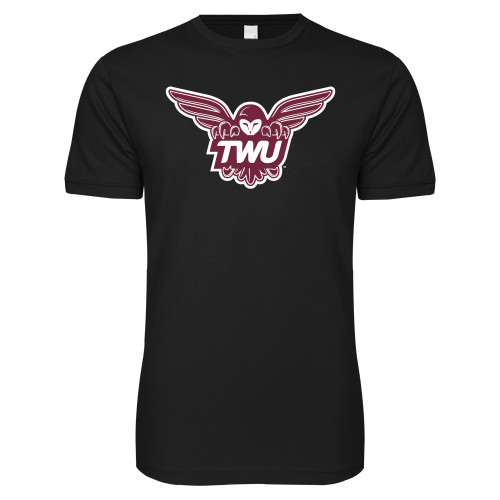  Next Level Black SoftStyle T Shirt - Owl TWU