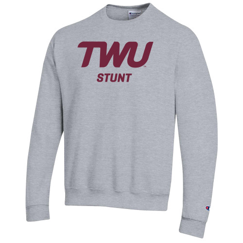  Champion Heather Grey Fleece Crew - TWU Stunt