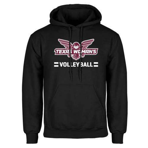  Black Fleece Hoodie - Volleyball Owl Graphic