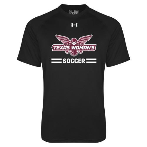  Under Armour Black Tech Tee - Soccer Owl Graphic